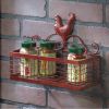 Accent Plus Single Basket Red Rooster Iron Wall Rack