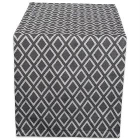 DII Black and White Diamond Pattern Table Runner - 108 inches