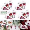 12PCS Christmas Gnome Plush Cutlery Holders Knife Fork Pockets Silverware Holder