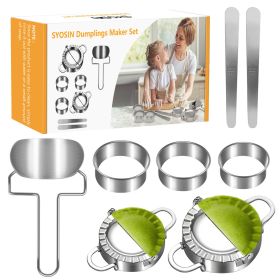 Dumpling maker stainless steel dumpling mold set, suitable for Ravioli making machine Pastry filling DIY handmade 8-piece kitchen set