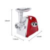 Electric Meat Grinder, Sausage Stuffer with 3 Grinding Plates and Sausage Stuffing Tubes, 2800W Meat Mincer for Home Use and Commercial Red