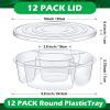 12 Pcs Round Appetizer Serving Trays With Lids 5 Compartment Container Fruit Vegetable Divided Storage Organizer