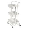 3 Tiers Rolling Utility Cart/White