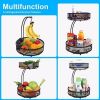 2-Tier Fruit Bowl with Banana Hanger; Detachable Fruit Basket for Kitchen Counter; Fruit Organizer for Kitchen; Office; Living Room and Pantry; Black