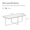 Minimalism rectangle coffee table; Black metal frame with sintered stone tabletop