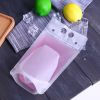 50PCS Drink Pouches Plastic Stand-Up Juice Bag Hand-Held Smoothie Bag w/ 50 Straws