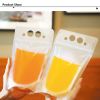 50PCS Drink Pouches Plastic Stand-Up Juice Bag Hand-Held Smoothie Bag w/ 50 Straws