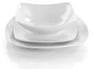 Elama Newman 18 Piece Square Porcelain Dinnerware Set in White