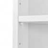 Multi-Functional Corner Cabinet Tall Bathroom Storage Cabinet with Two Doors and Adjustable Shelves; Open Shelf; White