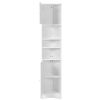 Multi-Functional Corner Cabinet Tall Bathroom Storage Cabinet with Two Doors and Adjustable Shelves; Open Shelf; White