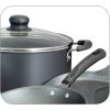 18-Piece Nonstick Cookware Set;  Steel Gray