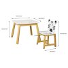 5 Piece Kiddy Table and Chair Set , Kids Wood Table with 4 Chairs Set Cartoon Animals