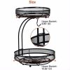 2-Tier Fruit Bowl with Banana Hanger; Detachable Fruit Basket for Kitchen Counter; Fruit Organizer for Kitchen; Office; Living Room and Pantry; Black