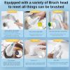 1pc New Electric Cleaning Brush 5 Brush Heads Cleaner Multifunctional Cleaning Pots And Dishes Kitchen Bathroom Bathtub; Glass