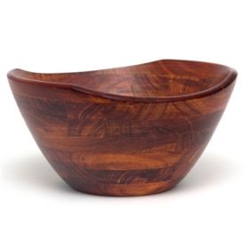 Lipper Cherry Finish Wavy Rim Bowls