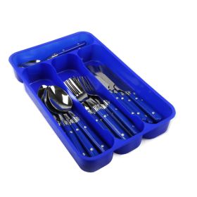 Gibson Home Casual Living 24-Piece Flatware Set, Blue