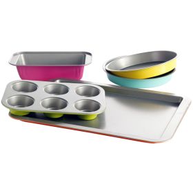 Gibson Home Color Splash Lyneham 5 pc Carbon Steel Bakeware Set