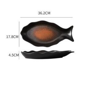 Commercial Hotel Large Size Steamed Fish Plate Japanese Household Ceramic Tableware (Option: )