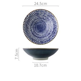 Japanese Thread Homemade Underglaze Retro Ceramic Bowl (Option: )