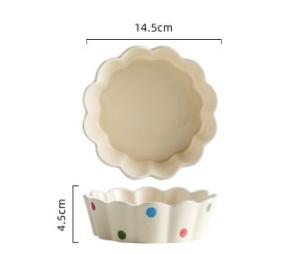 Glazed Japanese Light Luxury Ceramic Fruit Salad Bowl (Color: )