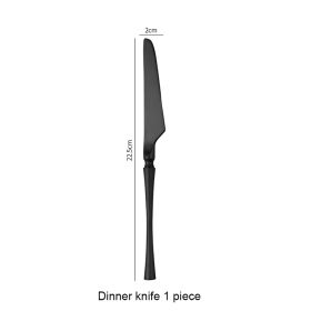 Matte Black Stainless Steel Luxury Cutlery Tableware Knife Coffee Ice Spoon Fork Chopsticks Flatware Set (Option: )