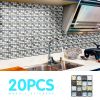 20Pcs Self Adhesive Mosaic Tile Stickers Waterproof Sticky Wallpaper Tile Decals