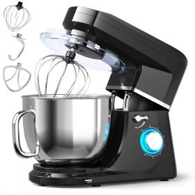 7.5 QT Tilt-Head Stand Mixer 6 Speed 660W with Dough Hook Beater (Color: Black)