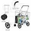 Jumbo Basket Folding Shopping Cart With Swiveling Wheels And Dual Storage Baskets