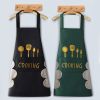 Kitchen household waterproof apron cute wipe hands fashion oil proof apron cooking adult men and women printed LOGO