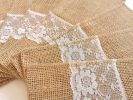 25/50/100PCS 4 x 8Inch Natural Burlap Lace Storage Bag Linen Cutlery Pouch Knife Fork Tableware Poket Utensil Organizer for Wedding Party Restaurant