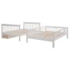 Stairway Full-Over-Full Bunk Bed with Drawer;  Storage and Guard Rail for Bedroom