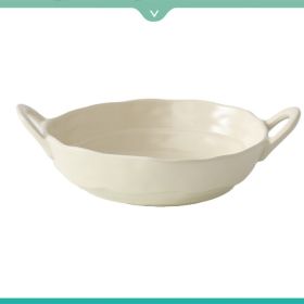 Nordic Ceramic Deformed Binaural Bowl Creative Home Irregularity (Option: )