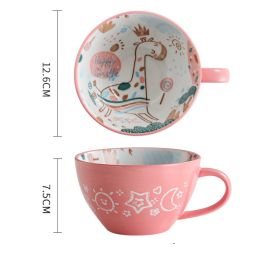 Ceramic Breakfast Mug Microwavable Milk Coffee Mug (Color: )